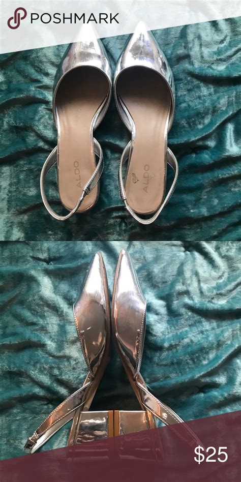 aldo silver shoes|comfortable silver shoes with heel.